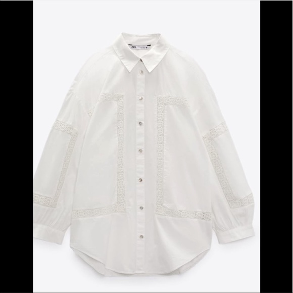 Zara Embroidered Button down shirt - Picture 3 of 3